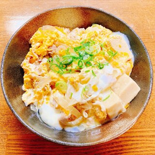 高野豆腐と豚肉の卵とじ